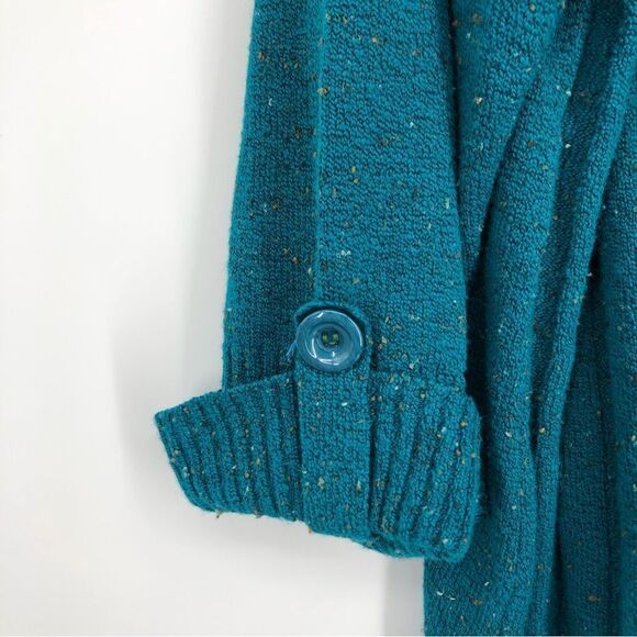 Catherines Sweater Teal V Neck Speckled Knit 3X Womens - Picture 5 of 8
